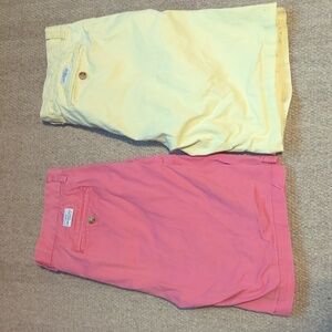 Mens Vineyard Vines Short Lot Size 33 Waist Pink And Yellow